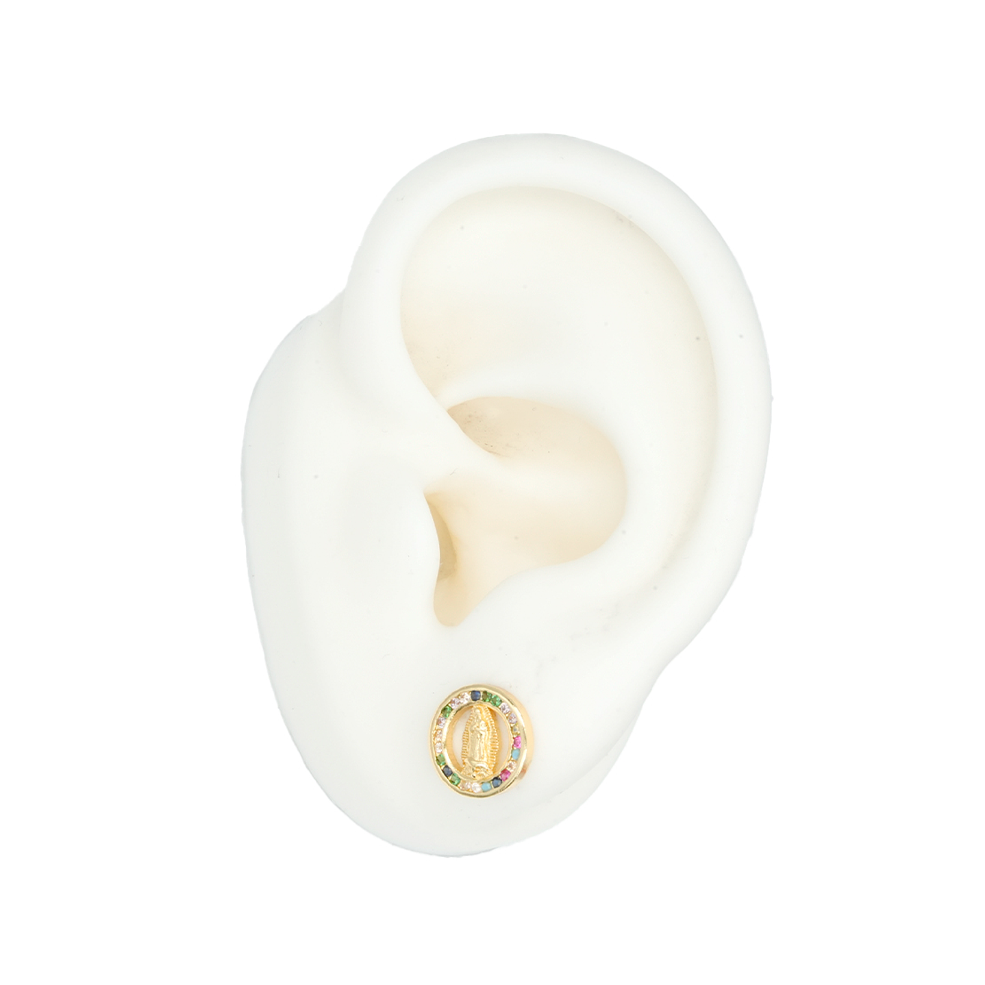 RODIO DORADO TOPO VIRGEN GUADALUPE REDONDO ZIRCON MIX 10MM 2