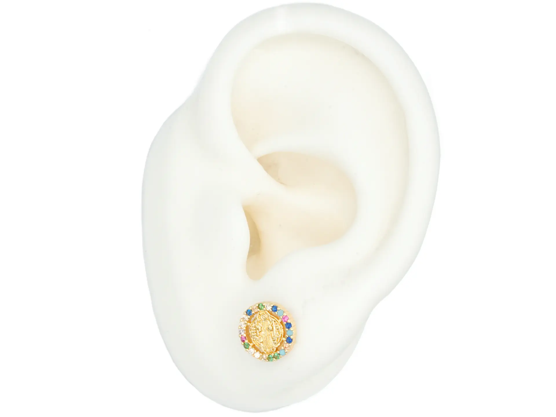 RODIO DORADO TOPO SAN BENITO REDONDO ZIRCON MIX 9MM 2