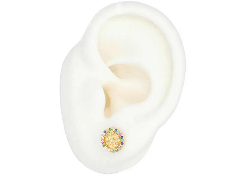 RODIO DORADO TOPO SAN BENITO REDONDO ZIRCON MIX 9MM 2