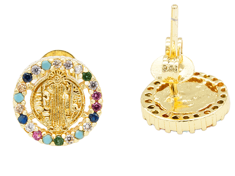 RODIO DORADO TOPO SAN BENITO REDONDO ZIRCON MIX 9MM