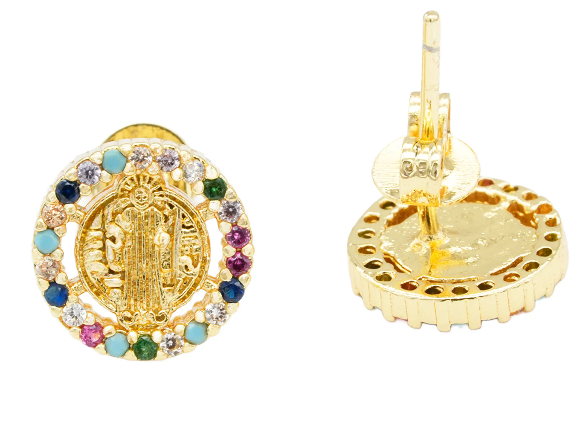 RODIO DORADO TOPO SAN BENITO REDONDO ZIRCON MIX 9MM 1