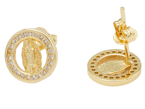 RODIO DORADO TOPO VIRGEN GUADALUPE REDONDO ZIRCON 10MM