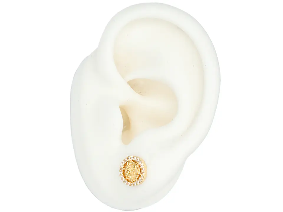 RODIO DORADO TOPO SAN BENITO REDONDO ZIRCON 9MM 2