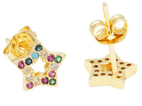 RODIO DORADO TOPO ESTRELLA ZIRCON MIX 7MM