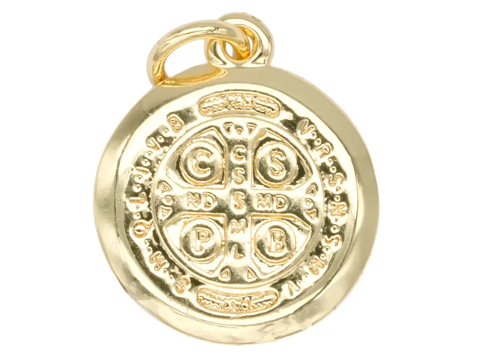 RODIO DORADO DIJE SAN BENITO PLATEADO 14MM 3