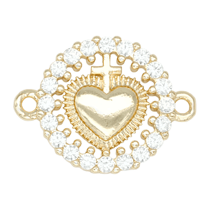 RODIO DORADO CENTRO CORAZON CRUZ ZIRCON 15*19MM