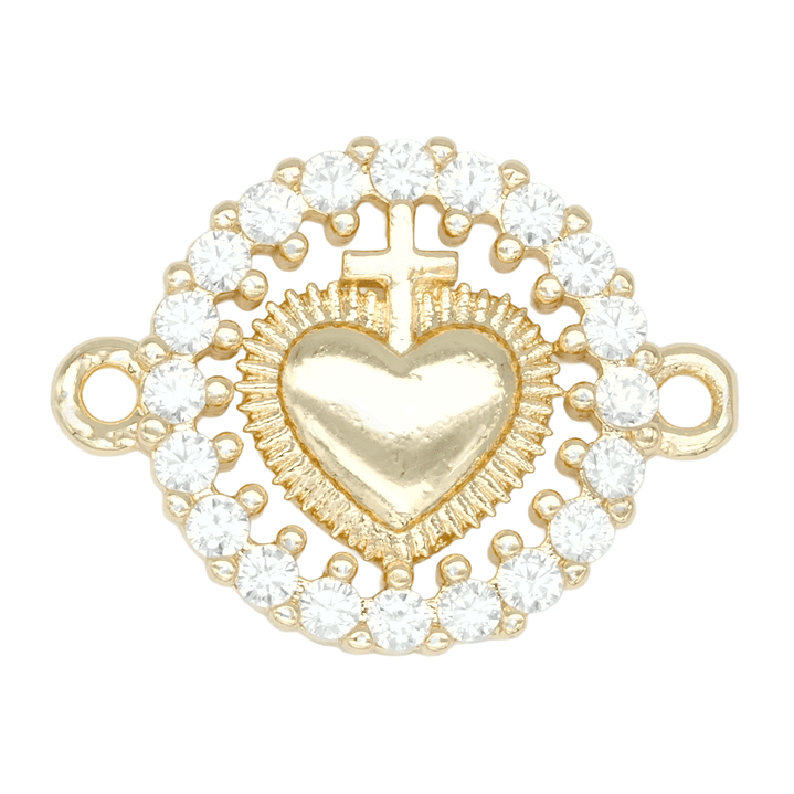 RODIO DORADO CENTRO CORAZON CRUZ ZIRCON 15*19MM 1