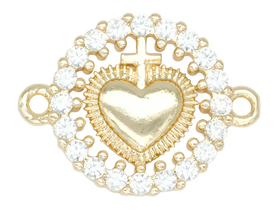 RODIO DORADO CENTRO CORAZON CRUZ ZIRCON 15*19MM 1