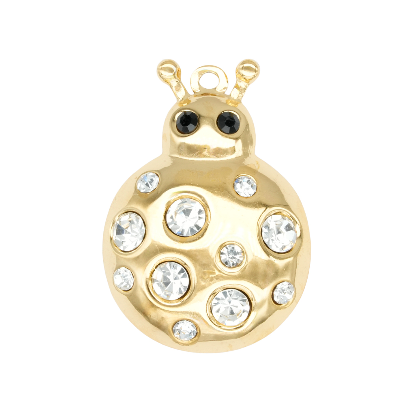 ACERO DORADO DIJE MARIQUITA ZIRCON 30*21MM 1