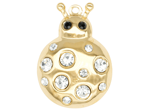 ACERO DORADO DIJE MARIQUITA ZIRCON 30*21MM