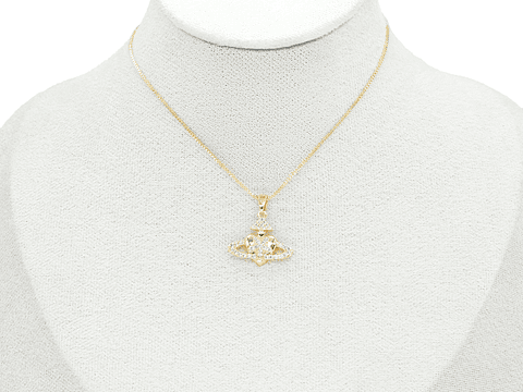 RODIO DORADO DIJE CORAZON CELESTIAL ZIRCON 18*20MM