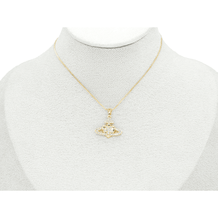 RODIO DORADO DIJE CORAZON CELESTIAL ZIRCON 18*20MM 2