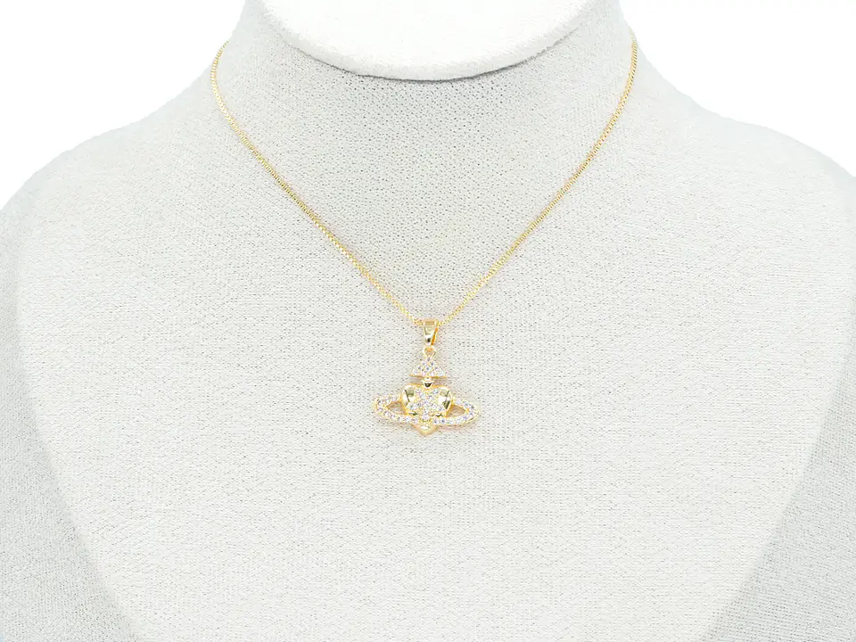 RODIO DORADO DIJE CORAZON CELESTIAL ZIRCON 18*20MM 2