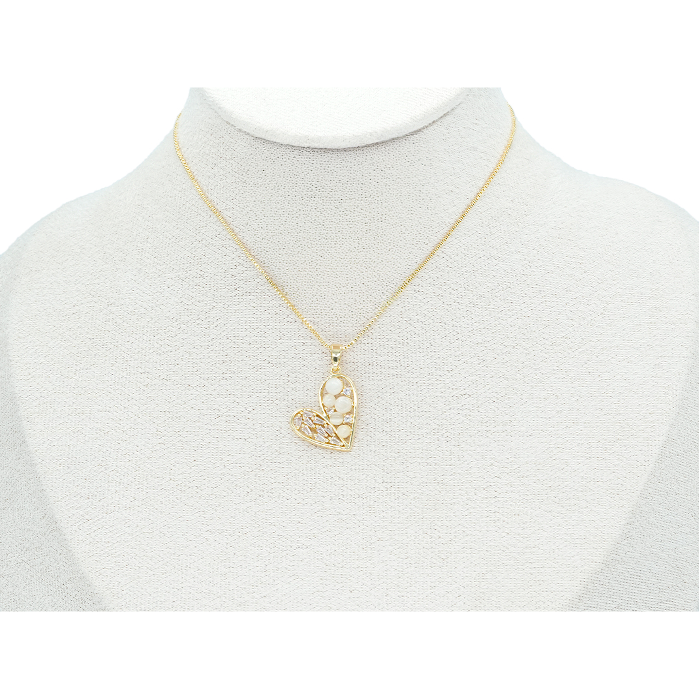 RODIO DORADO DIJE CORAZON OJO DE GATO ZIRCON 20*18MM 2