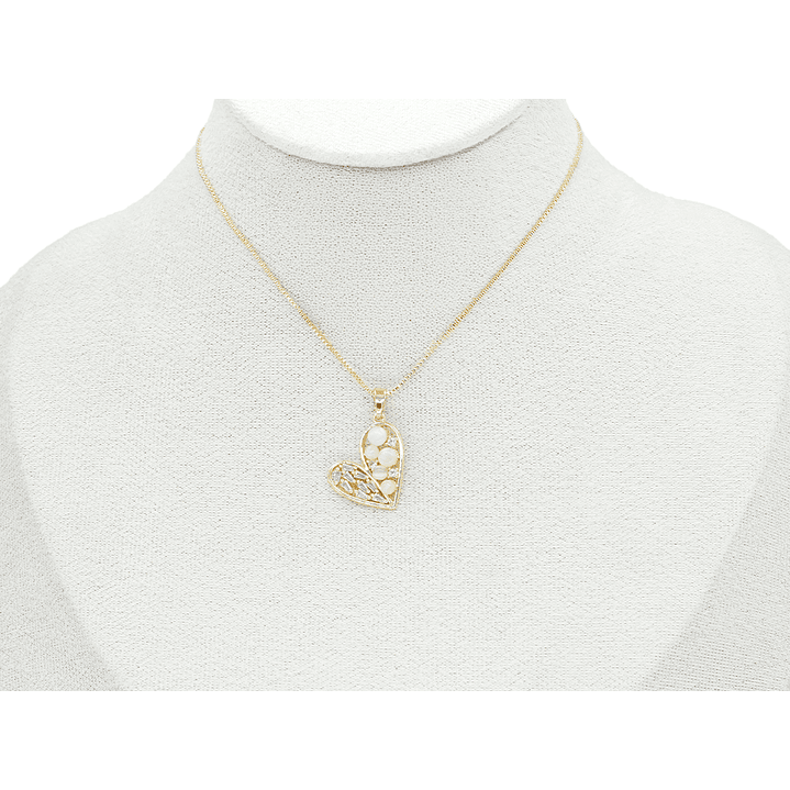 RODIO DORADO DIJE CORAZON OJO DE GATO ZIRCON 20*18MM 2