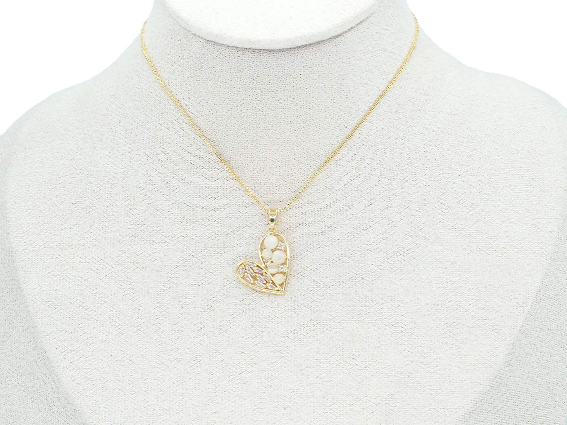 RODIO DORADO DIJE CORAZON OJO DE GATO ZIRCON 20*18MM 2