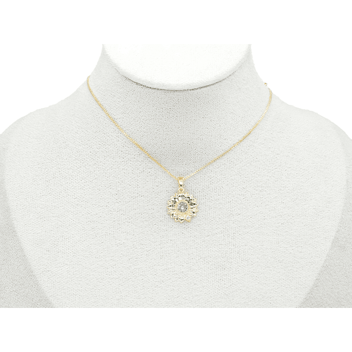 RODIO DORADO DIJE GIRASOL ZIRCON 15MM 2