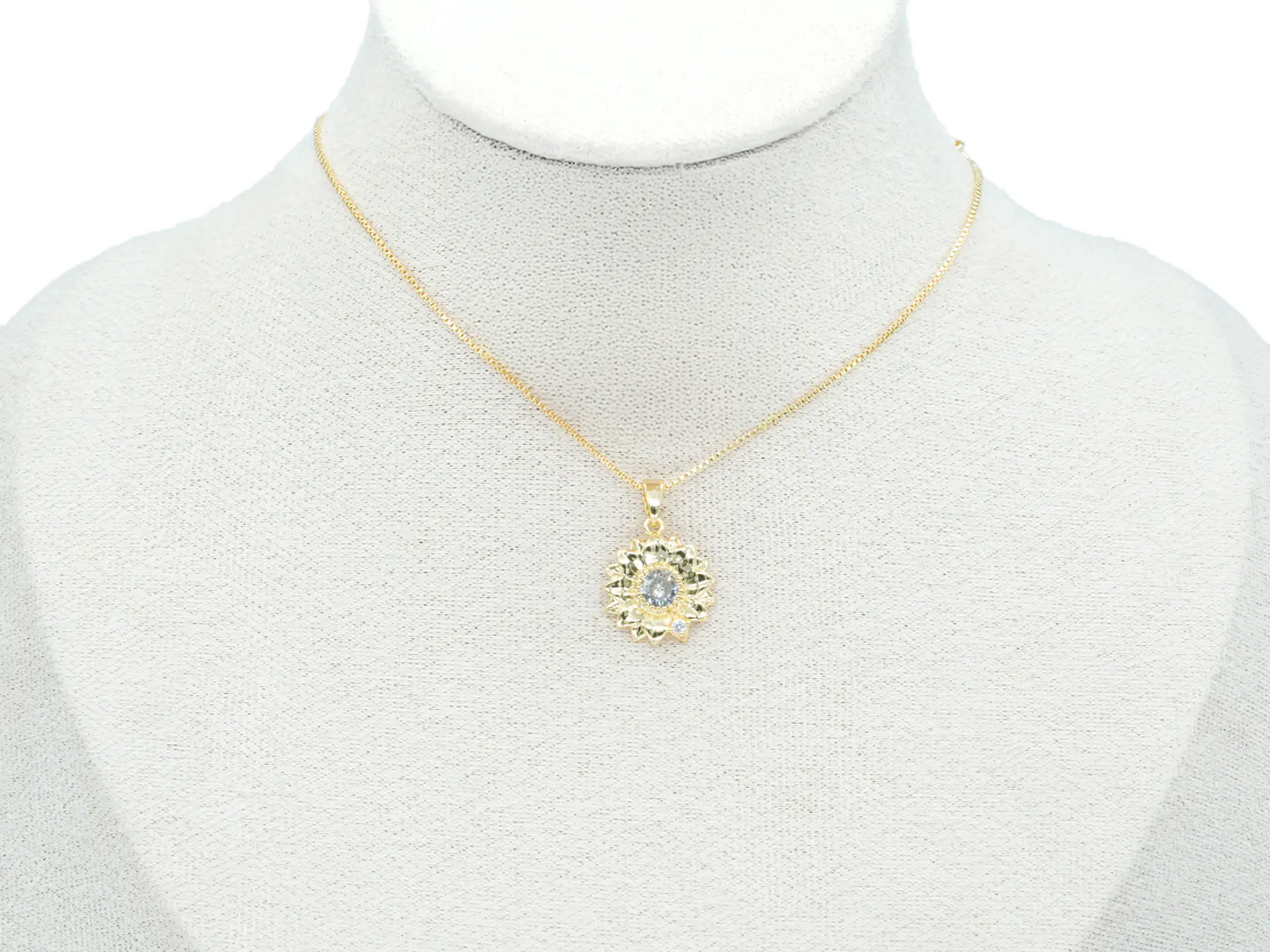 RODIO DORADO DIJE GIRASOL ZIRCON 15MM 2