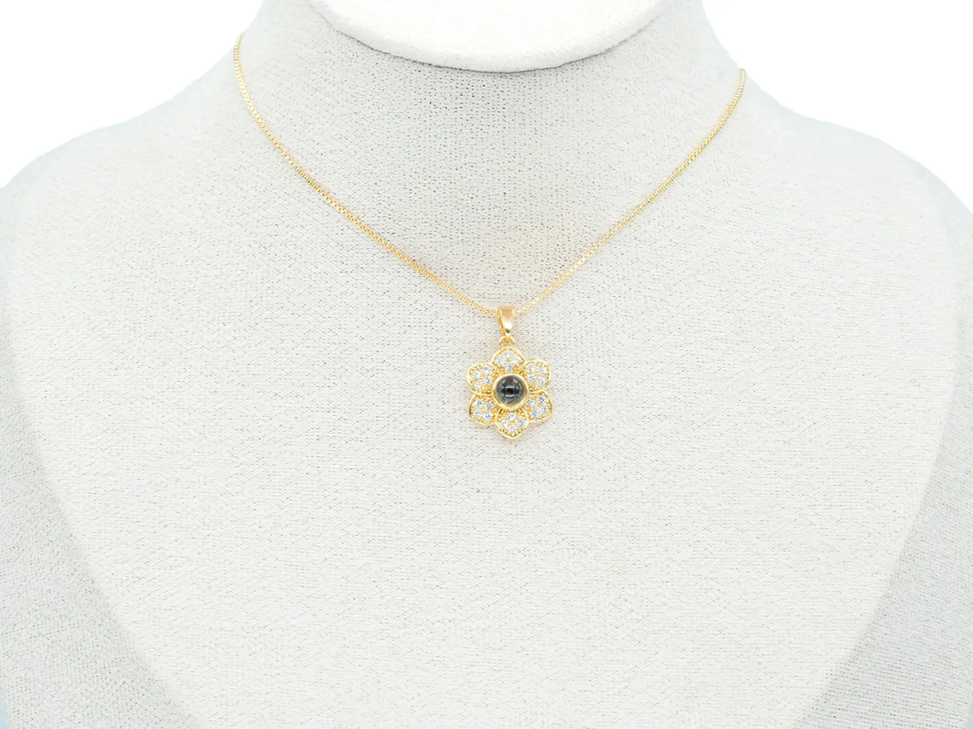 RODIO DORADO DIJE FLOR 100 TE AMO ZIRCON 18*16MM 2