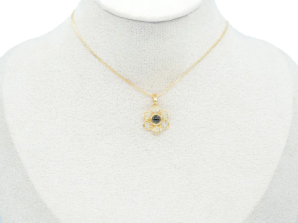 RODIO DORADO DIJE FLOR 100 TE AMO ZIRCON 18*16MM 2