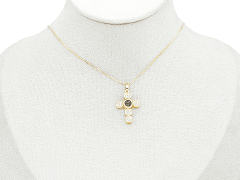 RODIO DORADO DIJE CRUZ 100 TE AMO ZIRCON 24*17MM