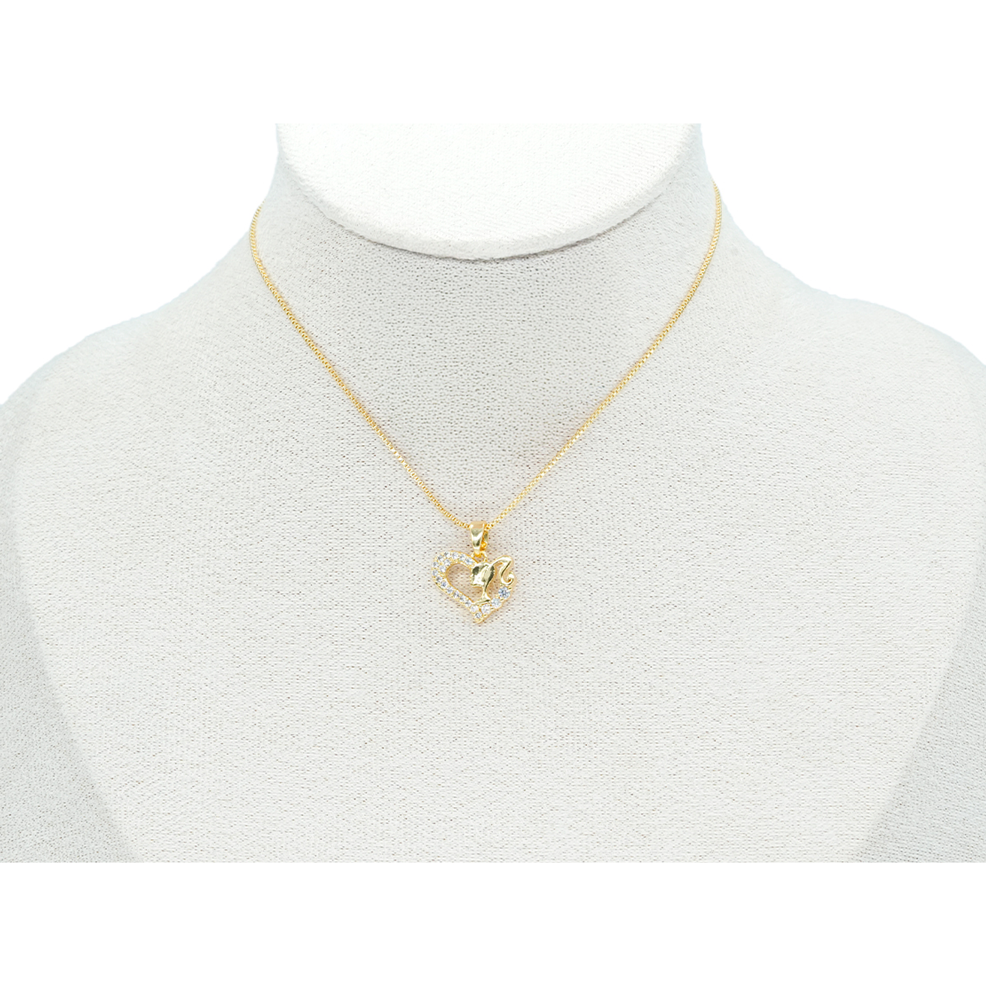 RODIO DORADO DIJE CORAZON BARBIE ZIRCON 12*14MM 2