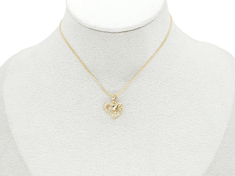 RODIO DORADO DIJE CORAZON BARBIE ZIRCON 12*14MM