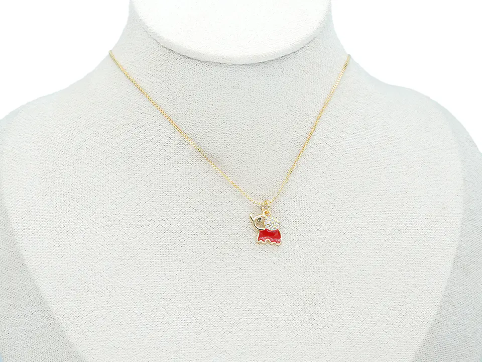 RODIO DORADO DIJE ELEFANTE ZIRCON 12*10MM 2