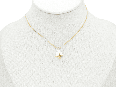 RODIO DORADO DIJE HONGO BLANCO 16*10MM