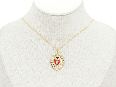 RODIO DORADO DIJE CORAZON SAGRADO CORAZON 30*22MM