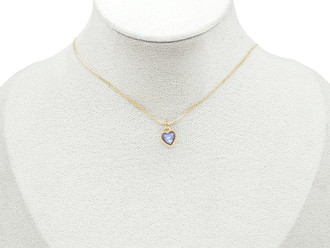 RODIO DORADO DIJE CORAZON ZIRCON LILA 10*9MM