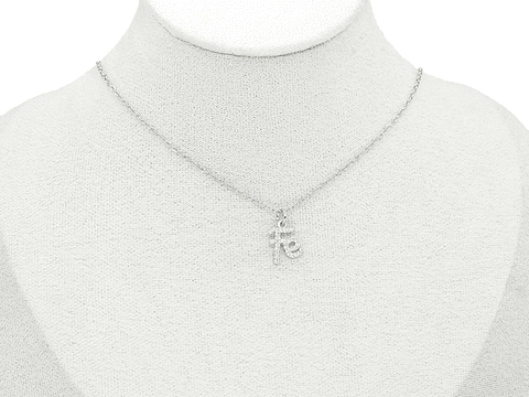 RODIO PLATEADO DIJE FE ZIRCON 13*10MM