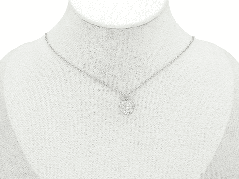 RODIO PLATEADO DIJE CORAZON ZIRCON 11*11MM