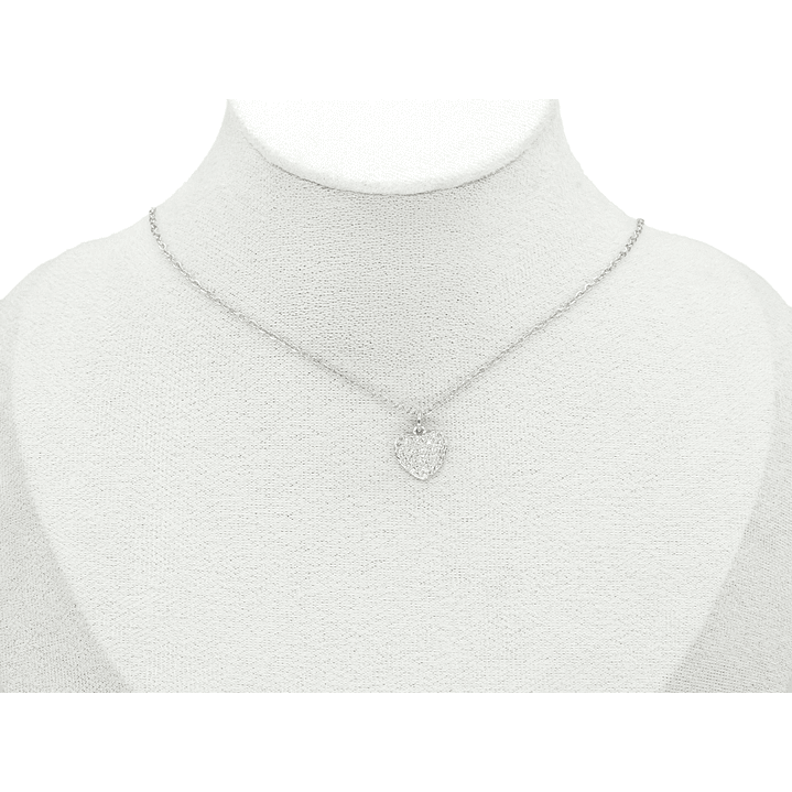 RODIO PLATEADO DIJE CORAZON ZIRCON 11*11MM 2