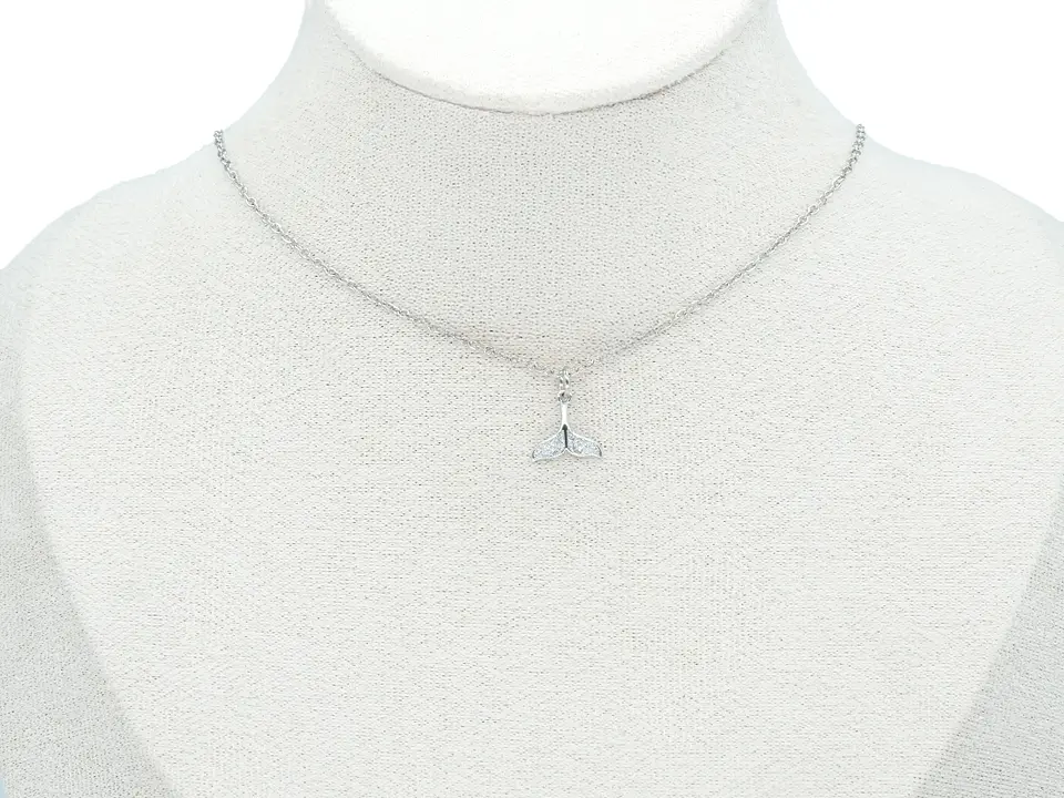 RODIO PLATEADO DIJE COLA SIRENA ZIRCON 11*11MM 2