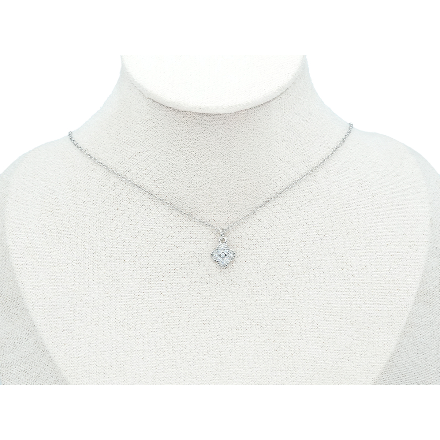 RODIO PLATEADO DIJE FLOR ZIRCON 12*9MM 2