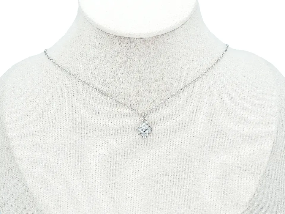 RODIO PLATEADO DIJE FLOR ZIRCON 12*9MM 2
