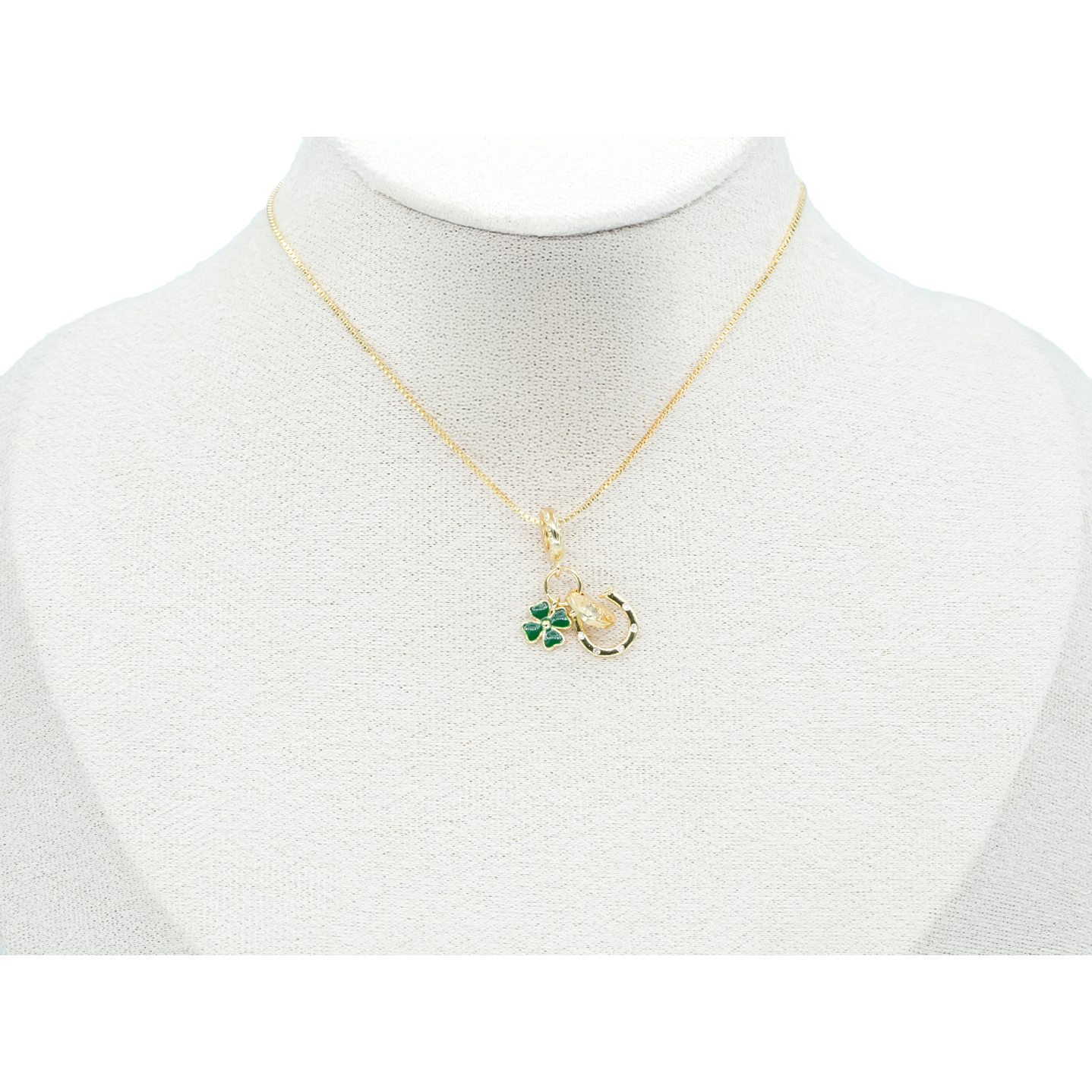 RODIO DORADO DIJE CHARM HERRADURA TREBOL CORAZON 22*10MM 2