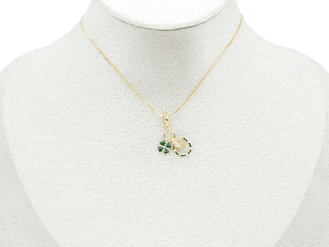 RODIO DORADO DIJE CHARM HERRADURA TREBOL CORAZON 22*10MM