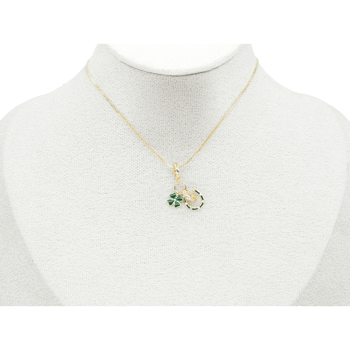 RODIO DORADO DIJE CHARM HERRADURA TREBOL CORAZON 22*10MM 2