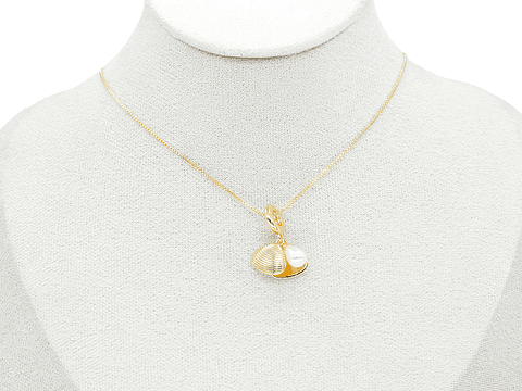 RODIO DORADO DIJE CHARM CONCHA PERLA 22*12MM