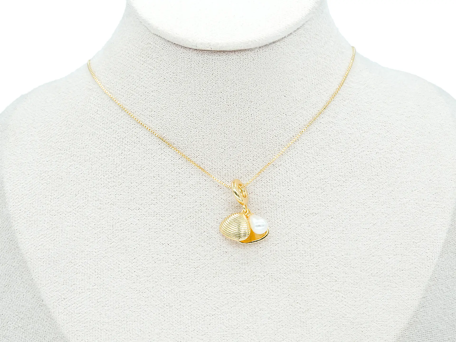 RODIO DORADO DIJE CHARM CONCHA PERLA 22*12MM 2