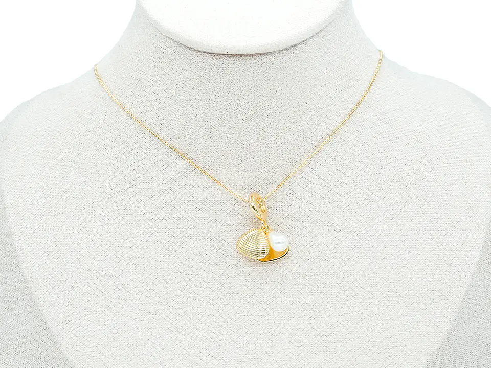 RODIO DORADO DIJE CHARM CONCHA PERLA 22*12MM 2