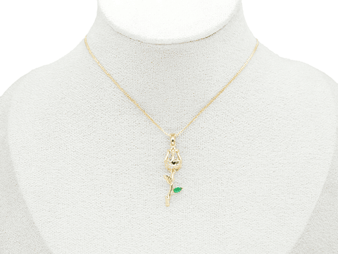 RODIO DORADO DIJE TULIPAN ARTICULADO ZIRCON 32*8MM