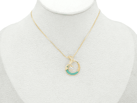 RODIO DORADO DIJE COLA SIRENA ZIRCON 24*18MM