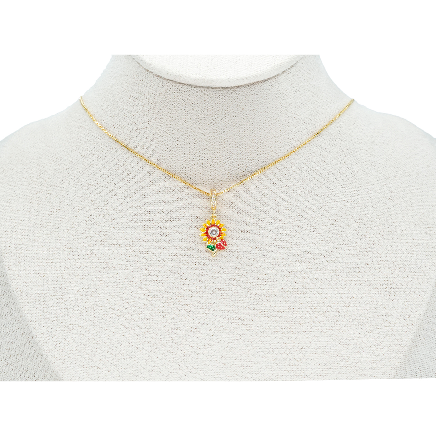 RODIO DORADO DIJE CHARM GIRASOL 22*10MM 2