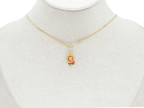 RODIO DORADO DIJE CHARM GIRASOL 22*10MM