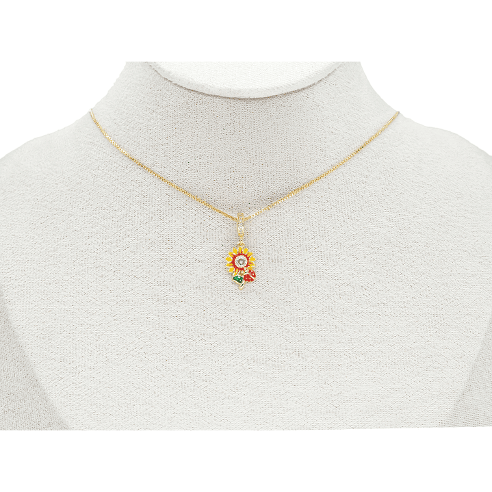 RODIO DORADO DIJE CHARM GIRASOL 22*10MM 2