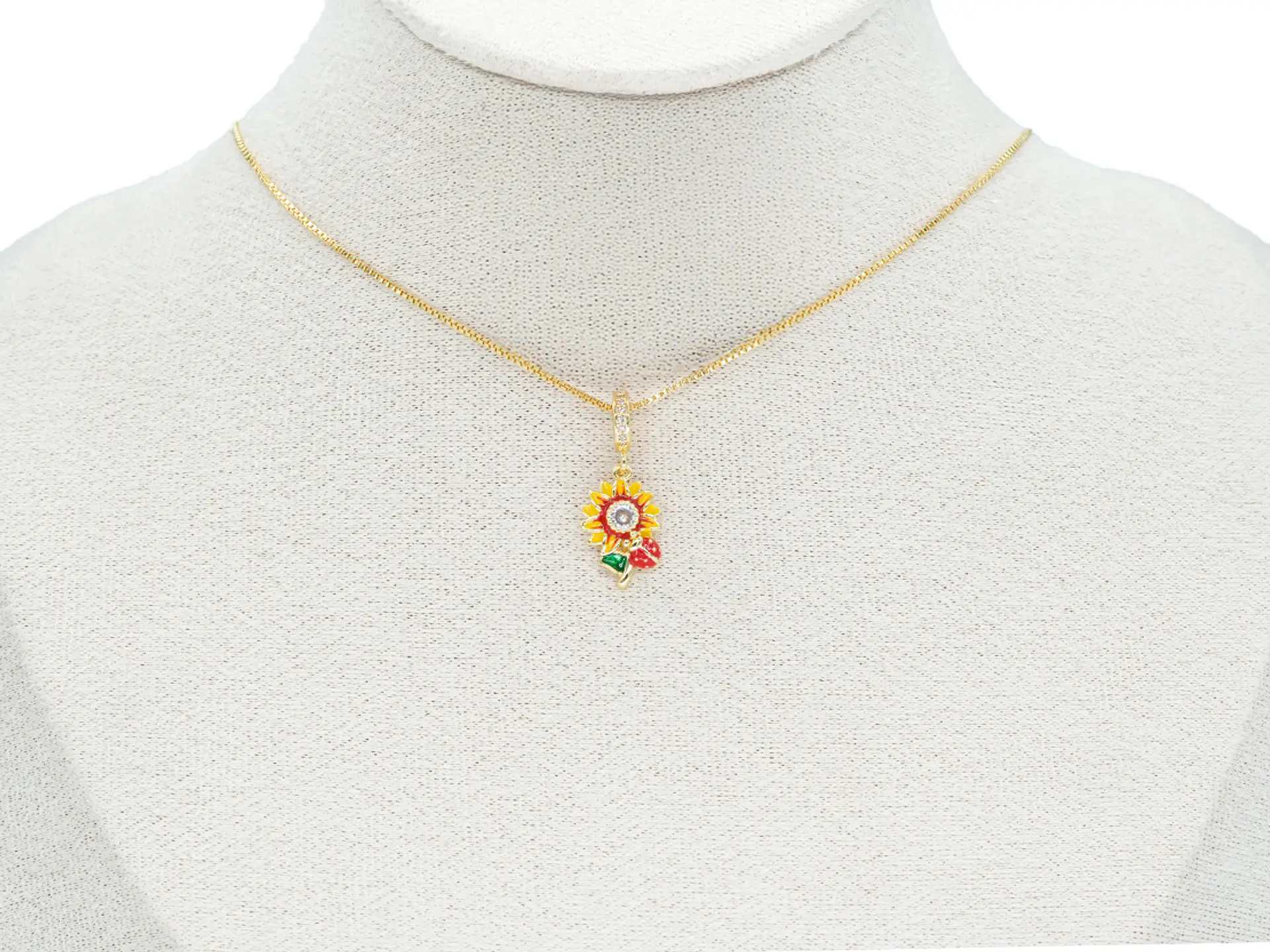 RODIO DORADO DIJE CHARM GIRASOL 22*10MM 2