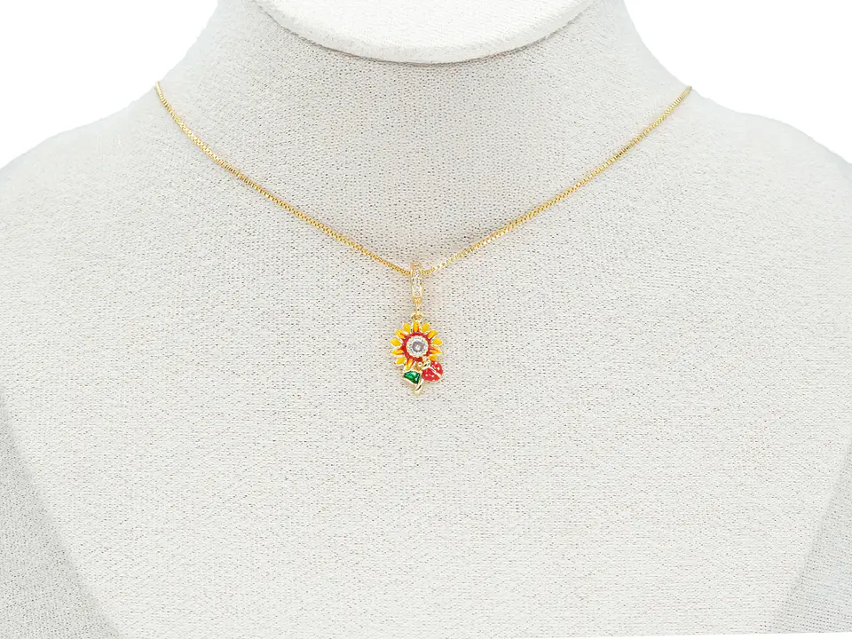 RODIO DORADO DIJE CHARM GIRASOL 22*10MM 2